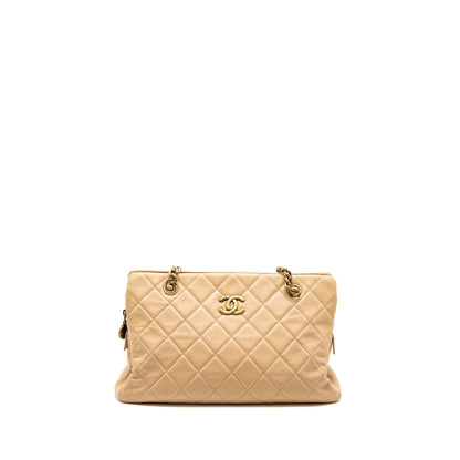 Chanel Shopping Tote Calfskin Beige