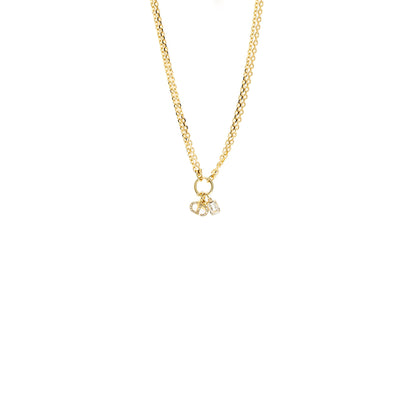 Dior CD and Star Necklace Crystal Gold Tone