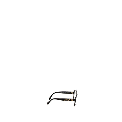 Chanel 5408-A Square Glasses Frame Letter Black