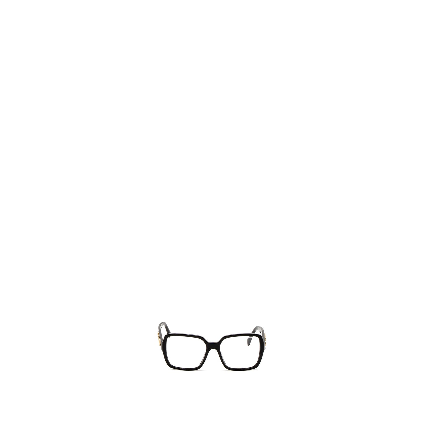 Chanel 5408-A Square Glasses Frame Letter Black