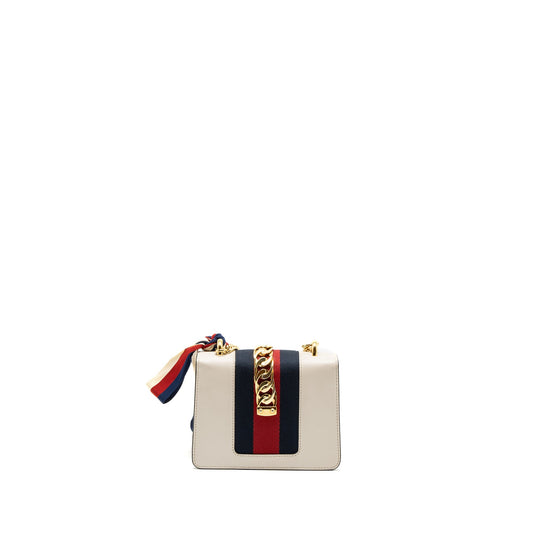 Gucci Mini Sylvie Chain Bag Calfskin White/Multicolour