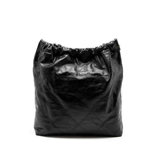 Chanel Large 22 Bag Shiny Calfskin Black  (Microchip)