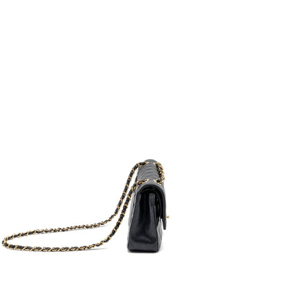 Chanel medium classic double flap bag caviar Black