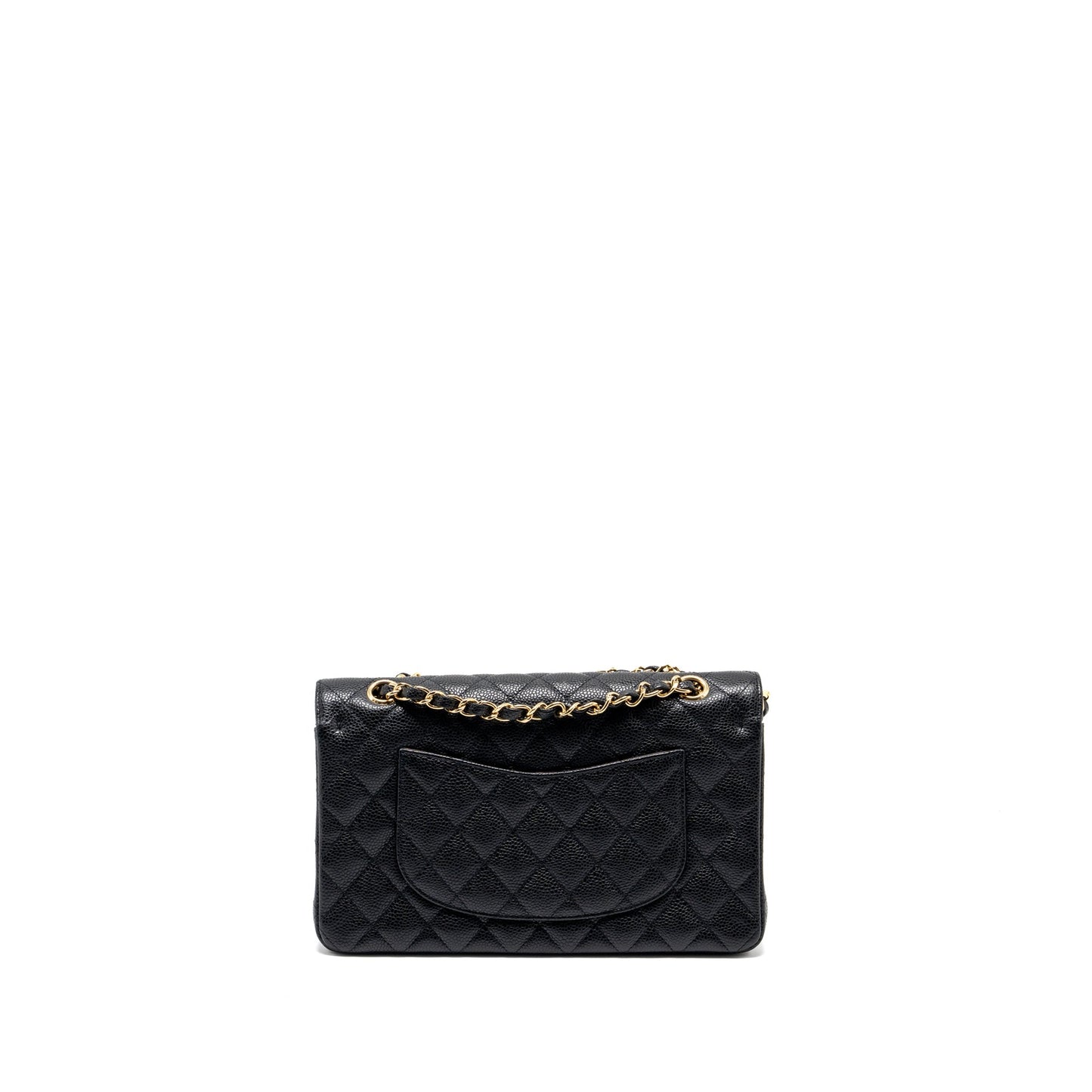 Chanel medium classic double flap bag caviar Black