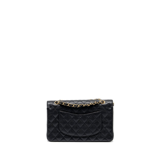 Chanel medium classic double flap bag caviar Black