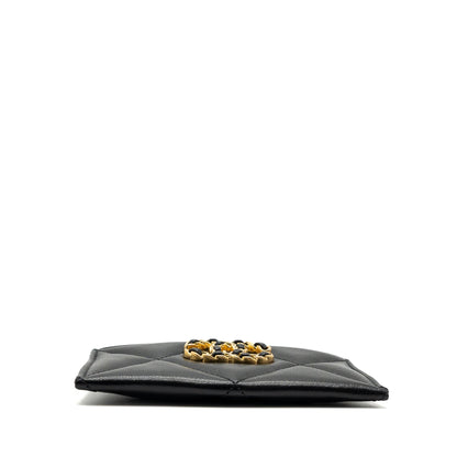 Chanel 19 Cardholder Lambskin Black