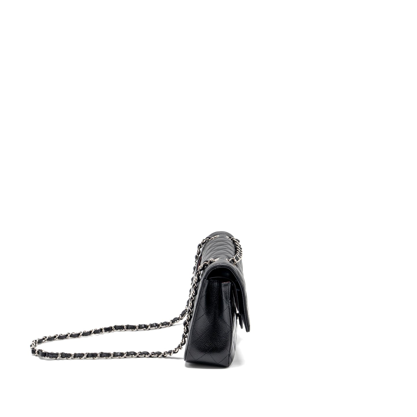 Chanel medium classic double flap bag Caviar Black