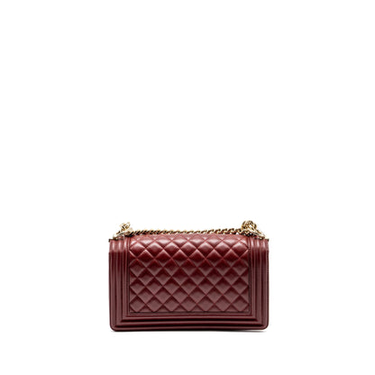 Chanel Medium Boy Bag Lambskin Dark Red L