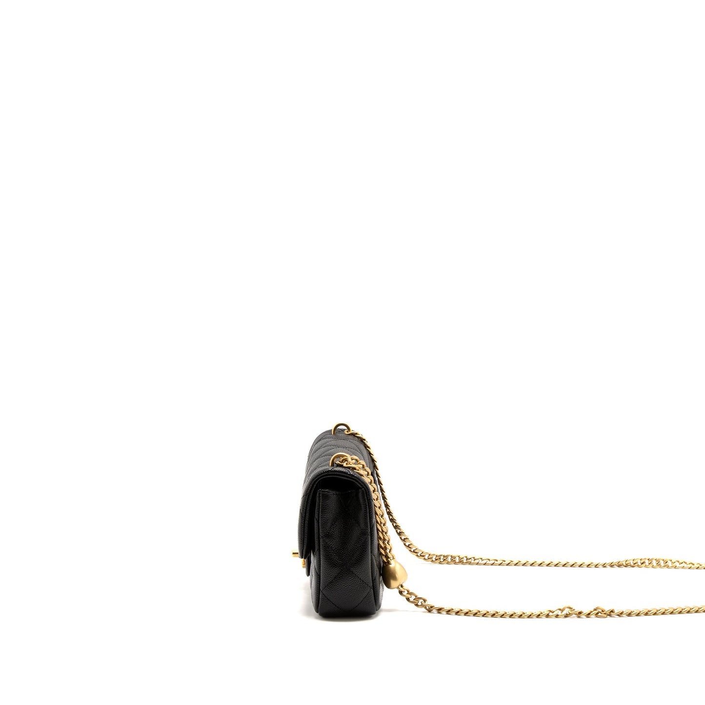 Chanel 23P mini Coco Love Flap Bag Caviar Black Brushed (Microchip)