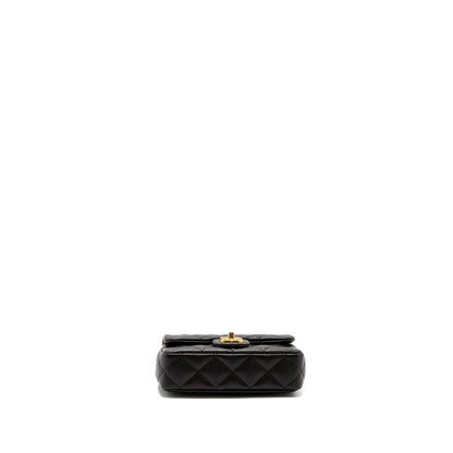 Chanel 23P mini Coco Love Flap Bag Caviar Black Brushed (Microchip)