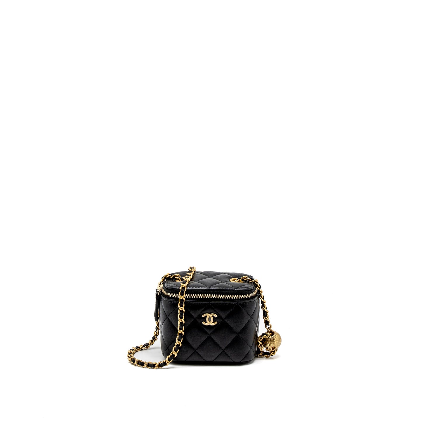 Chanel Pearl Crush Mini Vanity Case Lambskin Black