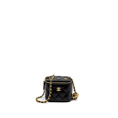 Chanel Pearl Crush Mini Vanity Case Lambskin Black