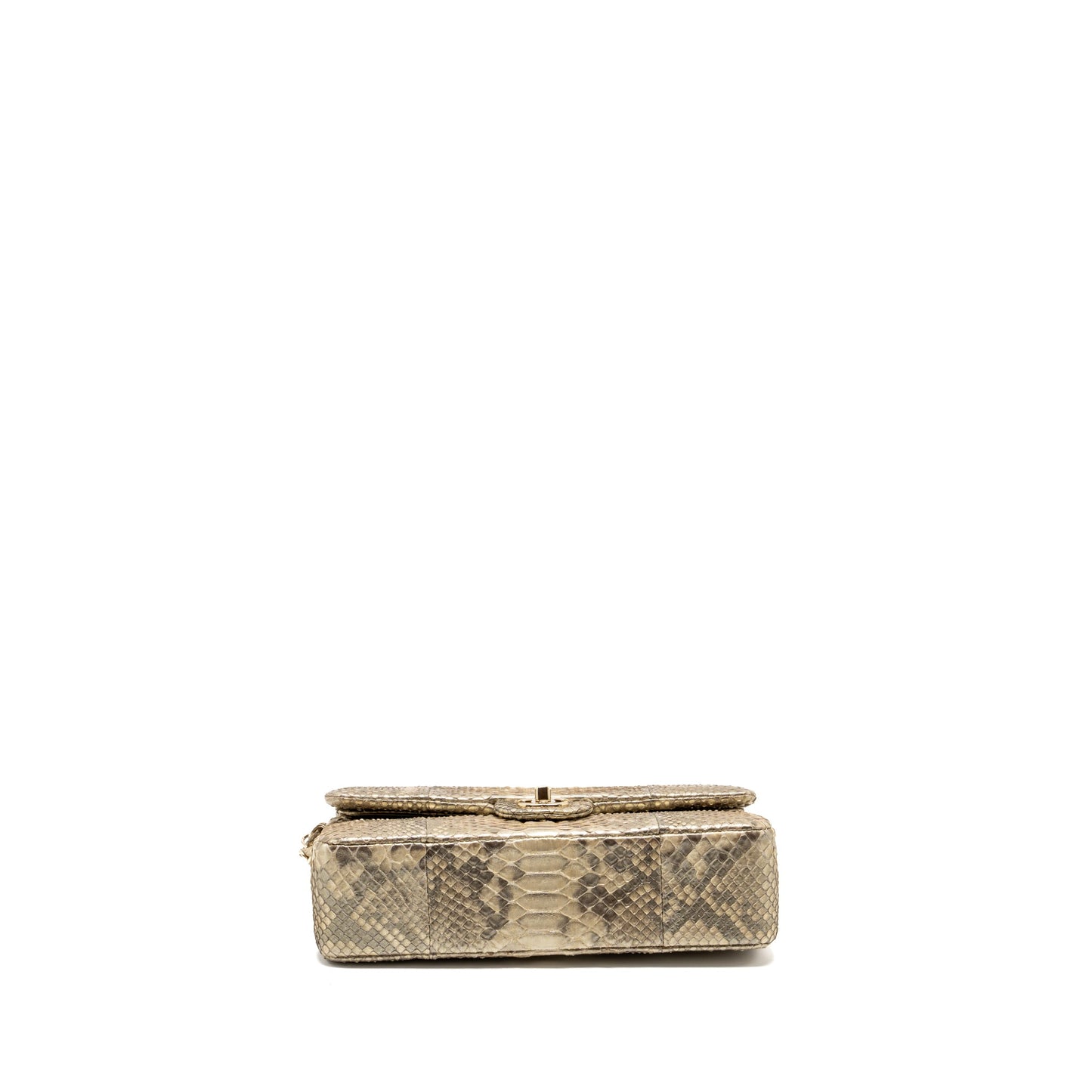 Chanel medium classic double flap bag python Gold