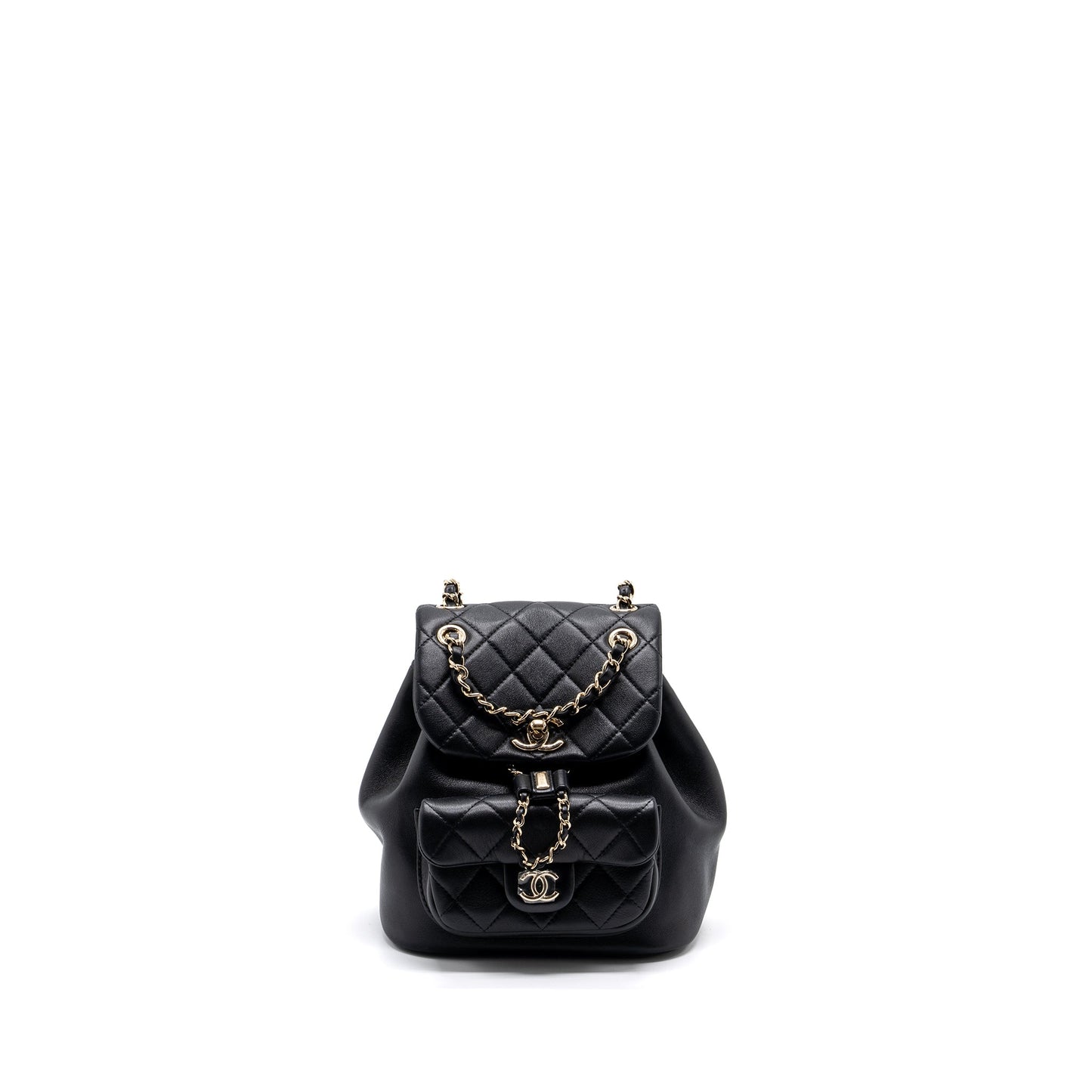 Chanel mini Duma backpack lambskin black L (microchip)