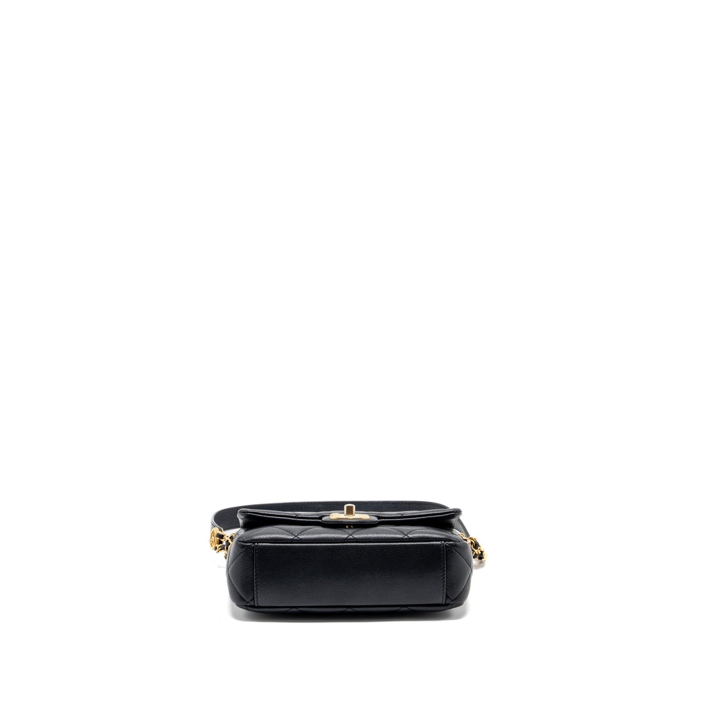 Chanel Twist your button quilted flap bag caviar black  (microchip)