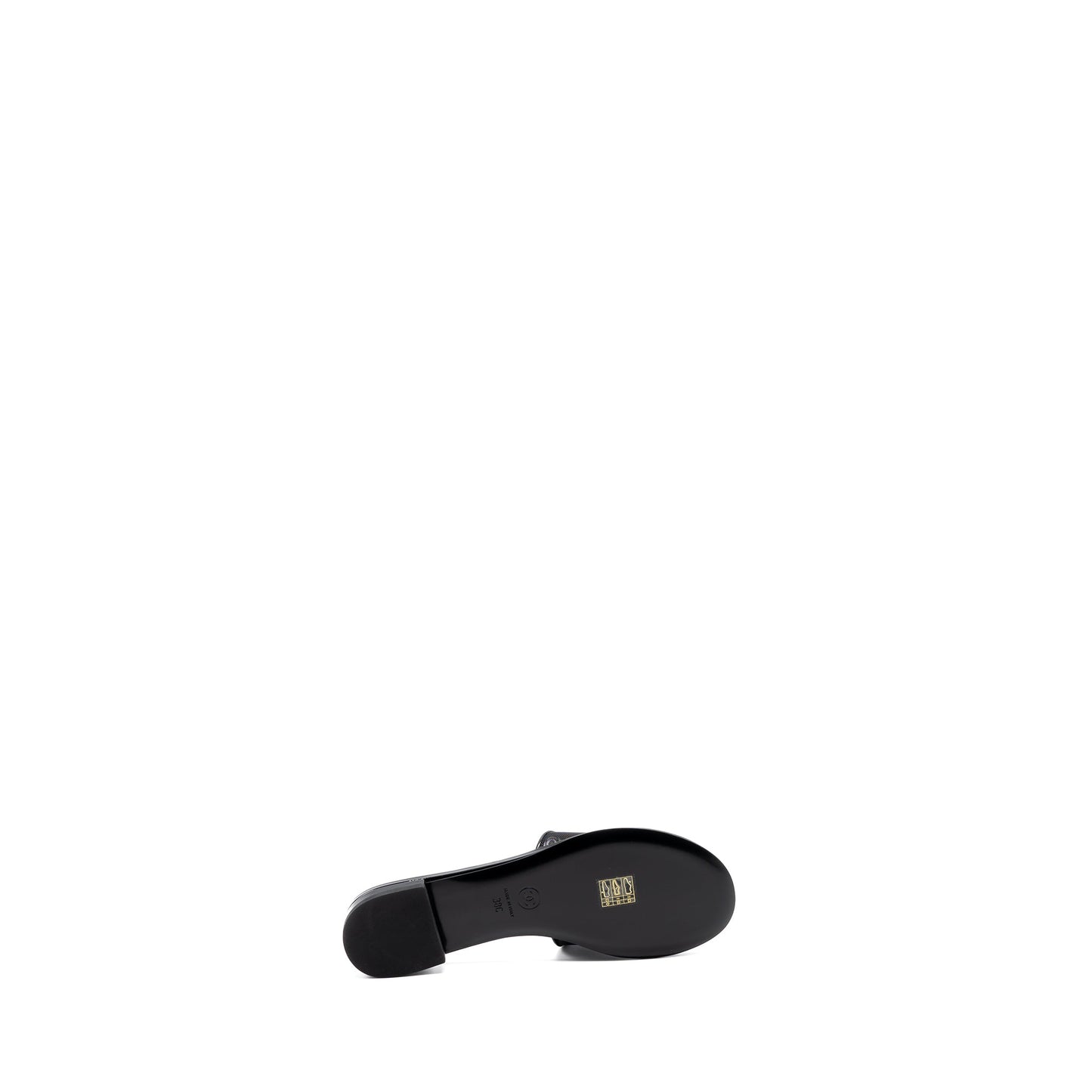 Chanel Size 38 CC Logo Sandals Black