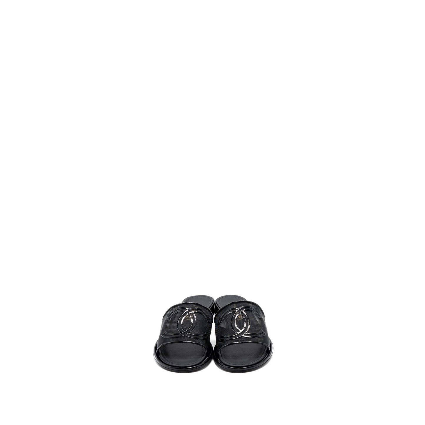 Chanel Size 38 CC Logo Sandals Black
