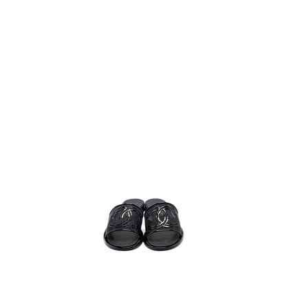 Chanel Size 38 CC Logo Sandals Black