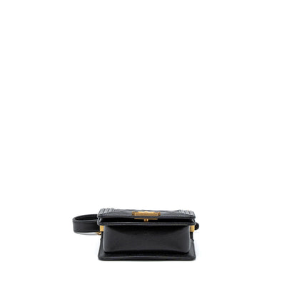Chanel Super Mini Boy Bag Caviar Black Brushed  (Microchip)