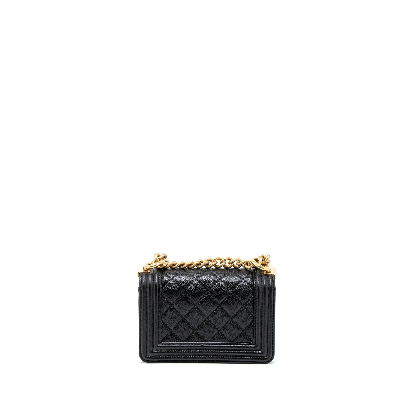 Chanel Super Mini Boy Bag Caviar Black Brushed  (Microchip)