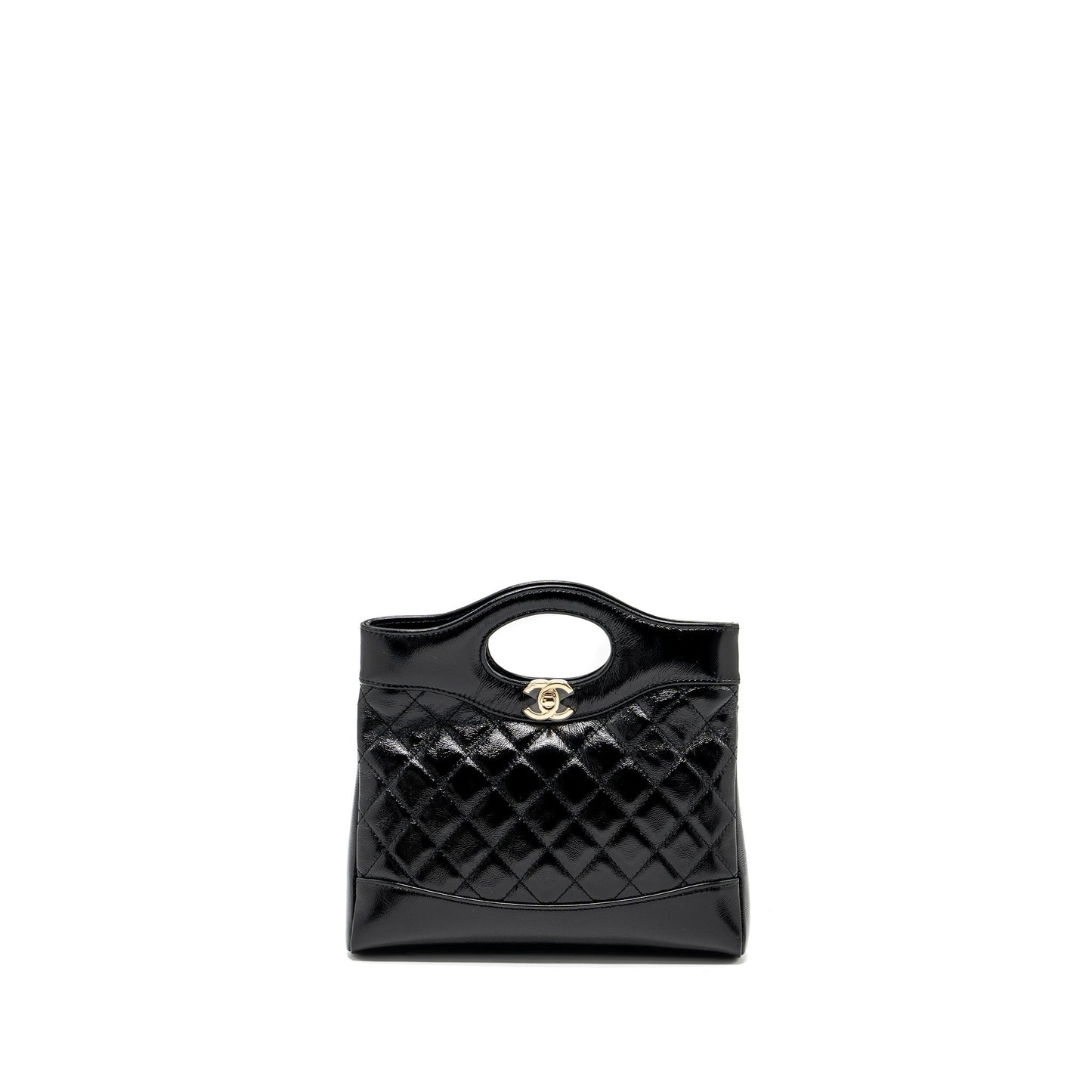 Chanel 24S Mini 31 Bag shiny Lambskin black  (microchip)
