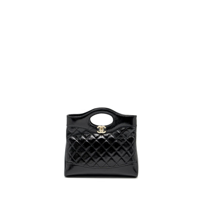 Chanel 24S Mini 31 Bag shiny Lambskin black  (microchip)