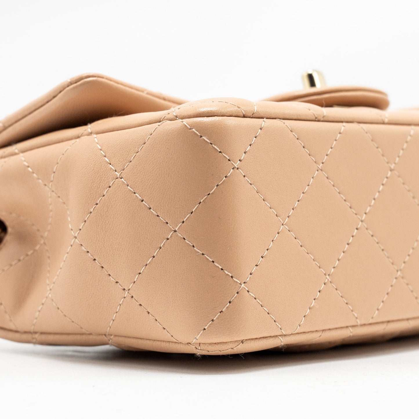 Chanel Mini Rectangular Flap Bag Lambskin Light Beige L (microchip)