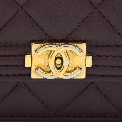 Chanel Boy Wallet on Chain Caviar Burgundy