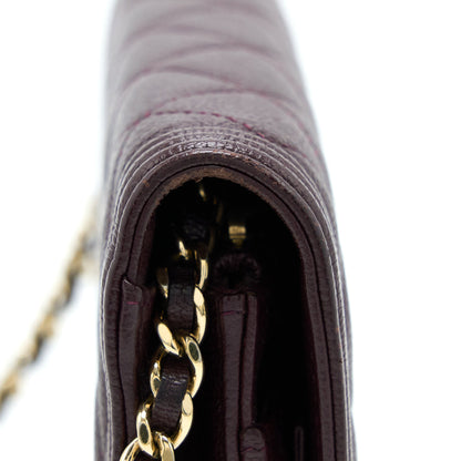 Chanel Boy Wallet on Chain Caviar Burgundy
