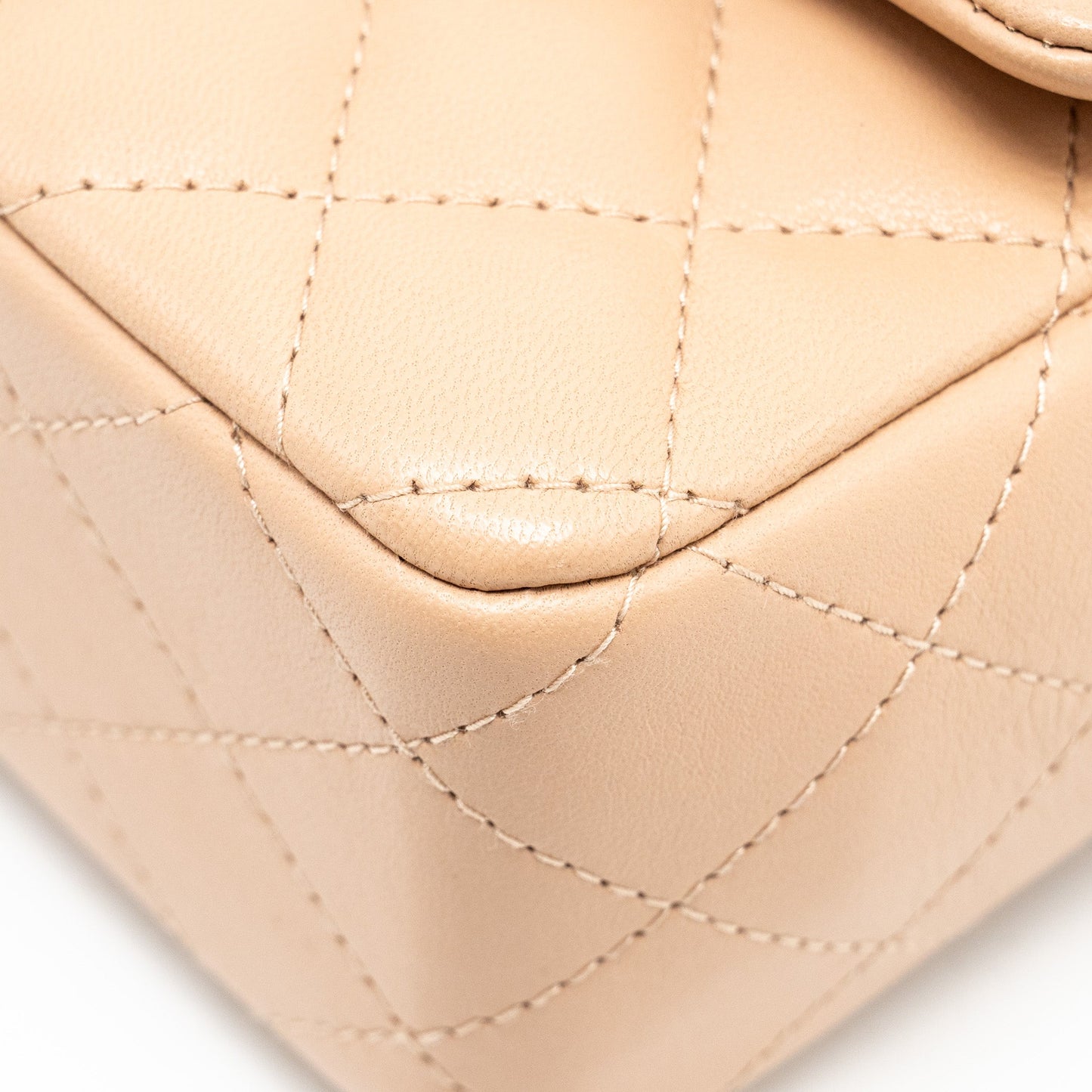Chanel Mini Rectangular Flap Bag Lambskin Light Beige L (microchip)