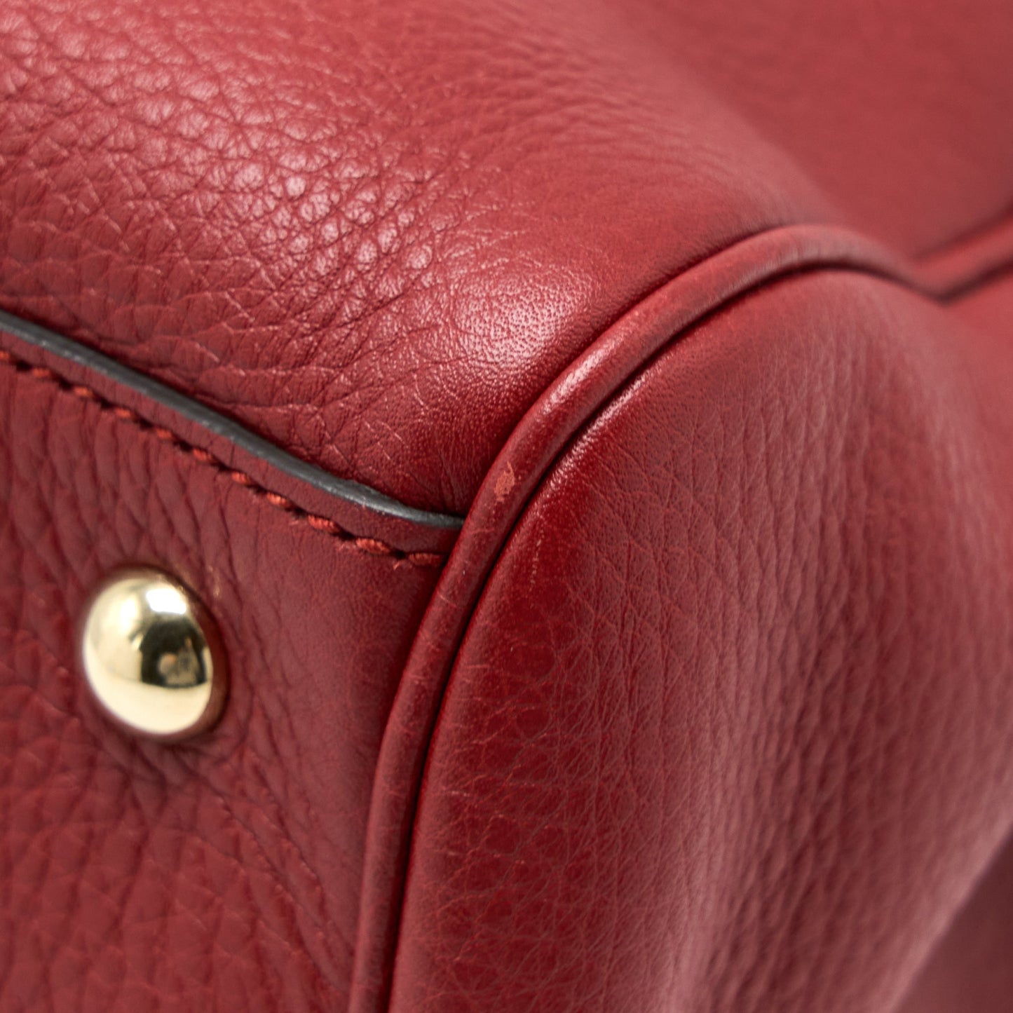 Gucci Crossbody Tote Bag Bamboo Handle Calfskin Red L