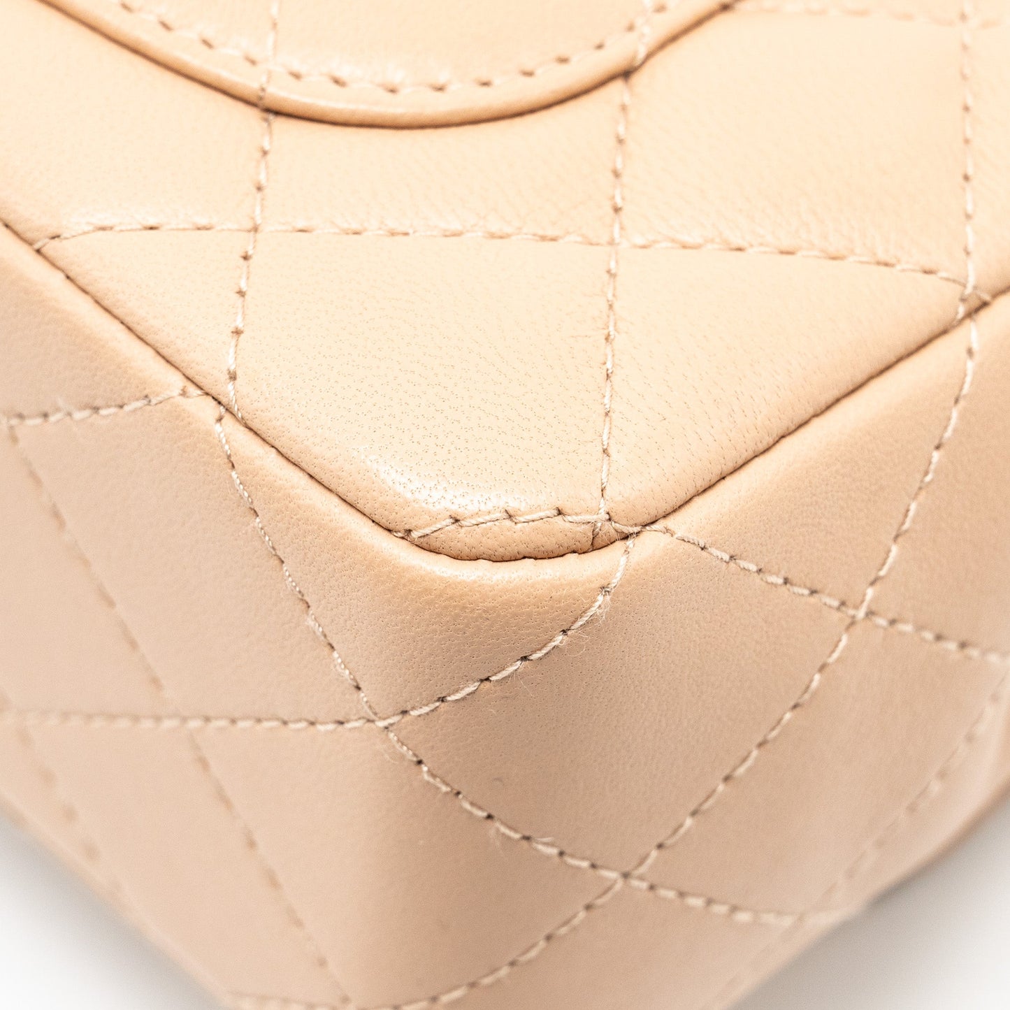 Chanel Mini Rectangular Flap Bag Lambskin Light Beige L (microchip)