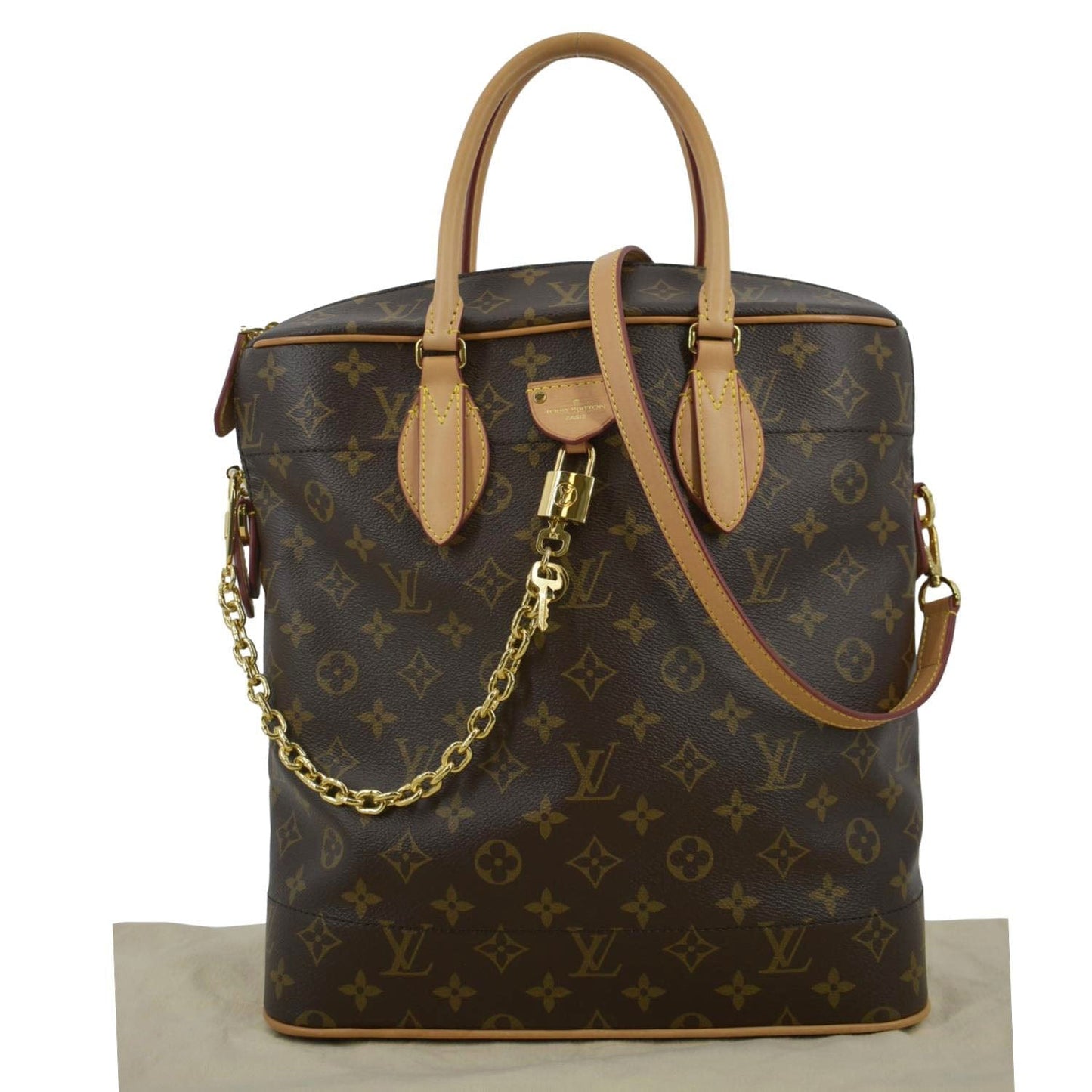 LOUIS VUITTON Carry All MM NM Monogram Canvas Shoulder Bag Brown