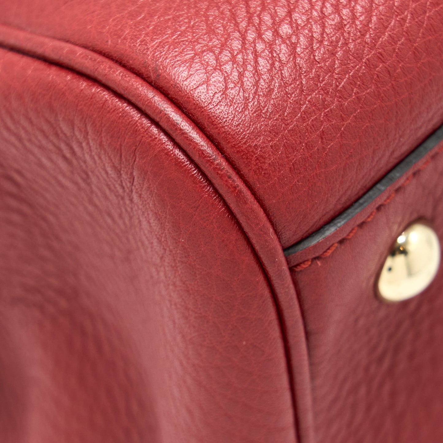 Gucci Crossbody Tote Bag Bamboo Handle Calfskin Red L