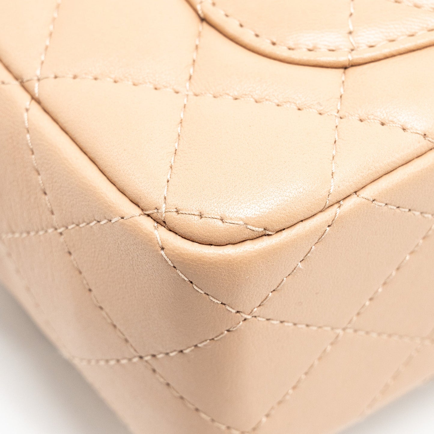 Chanel Mini Rectangular Flap Bag Lambskin Light Beige L (microchip)