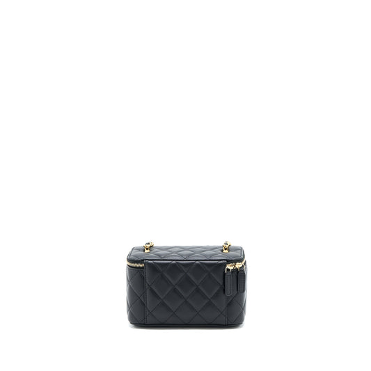 Chanel Pearl Crush Long Vanity Case Lambskin Black  (Microchip)