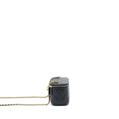 Chanel Pearl Crush Long Vanity Case Lambskin Black  (Microchip)