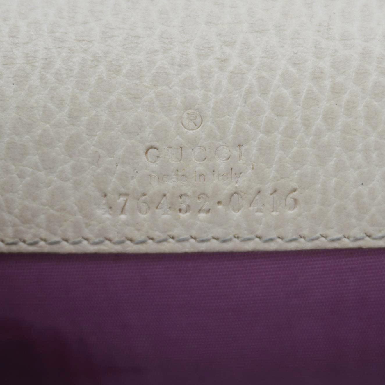 GUCCI Dionysus Super Mini Leather Crossbody Bag Off White 476432