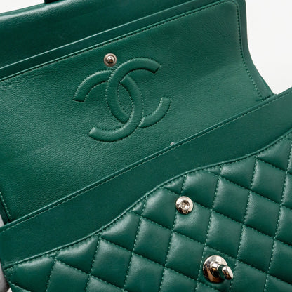 Chanel Medium Classic double flap bag lambskin green