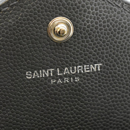 YVES SAINT LAURENT Flap Grain De Poudre Wallet Olive Green