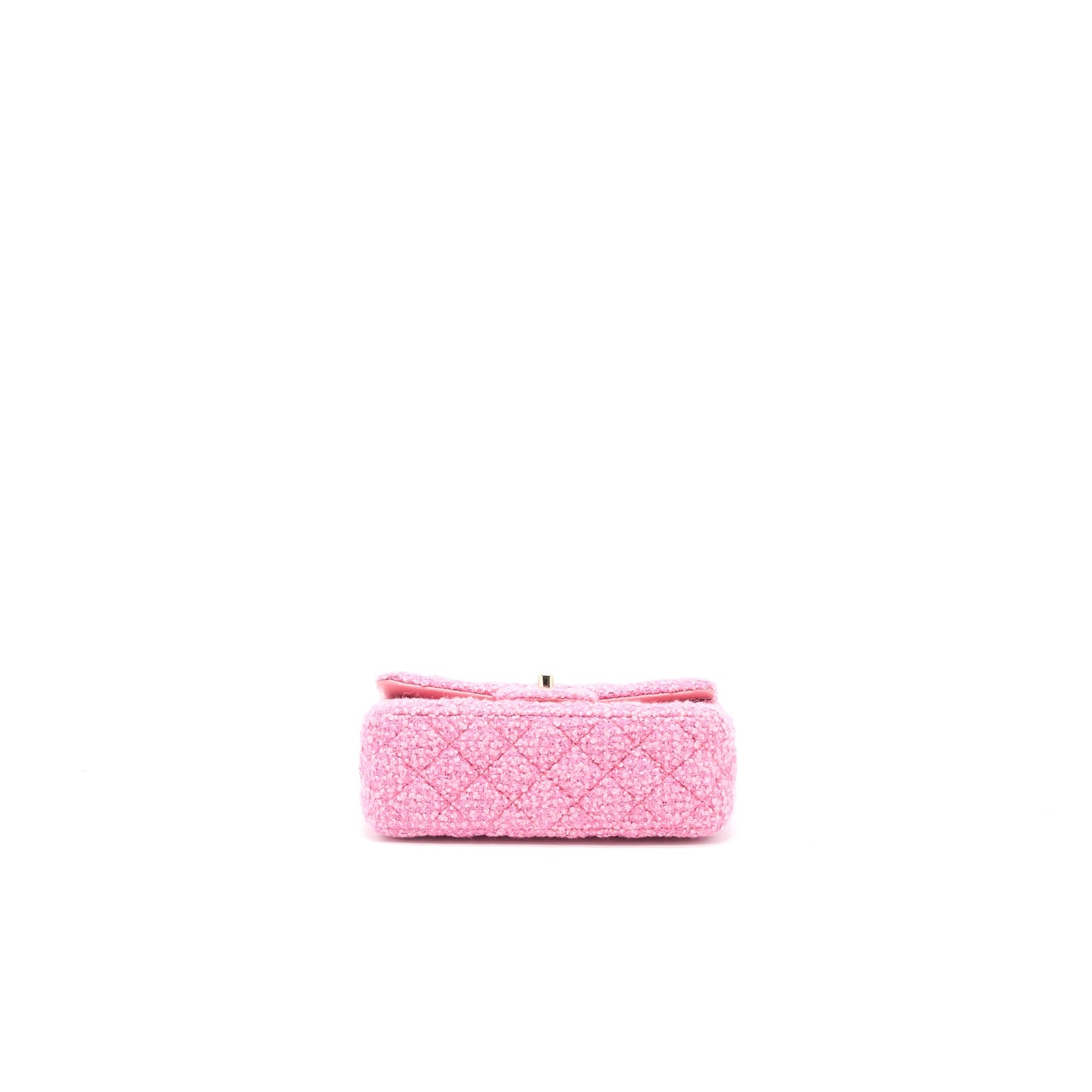 Chanel Mini Rectangular Flap Bag Tweed Pink L (Microchip)