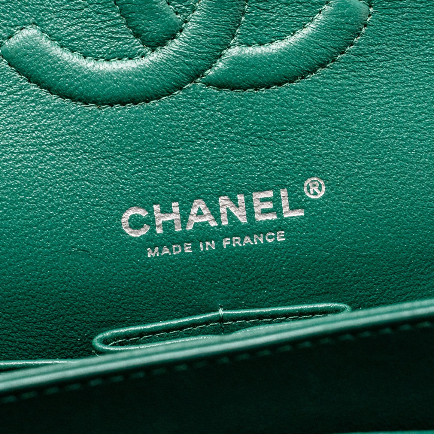 Chanel Medium Classic double flap bag lambskin green