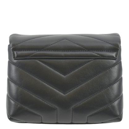 YVES SAINT LAURENT Loulou Toy Quilted Leather Crossbody Bag Black