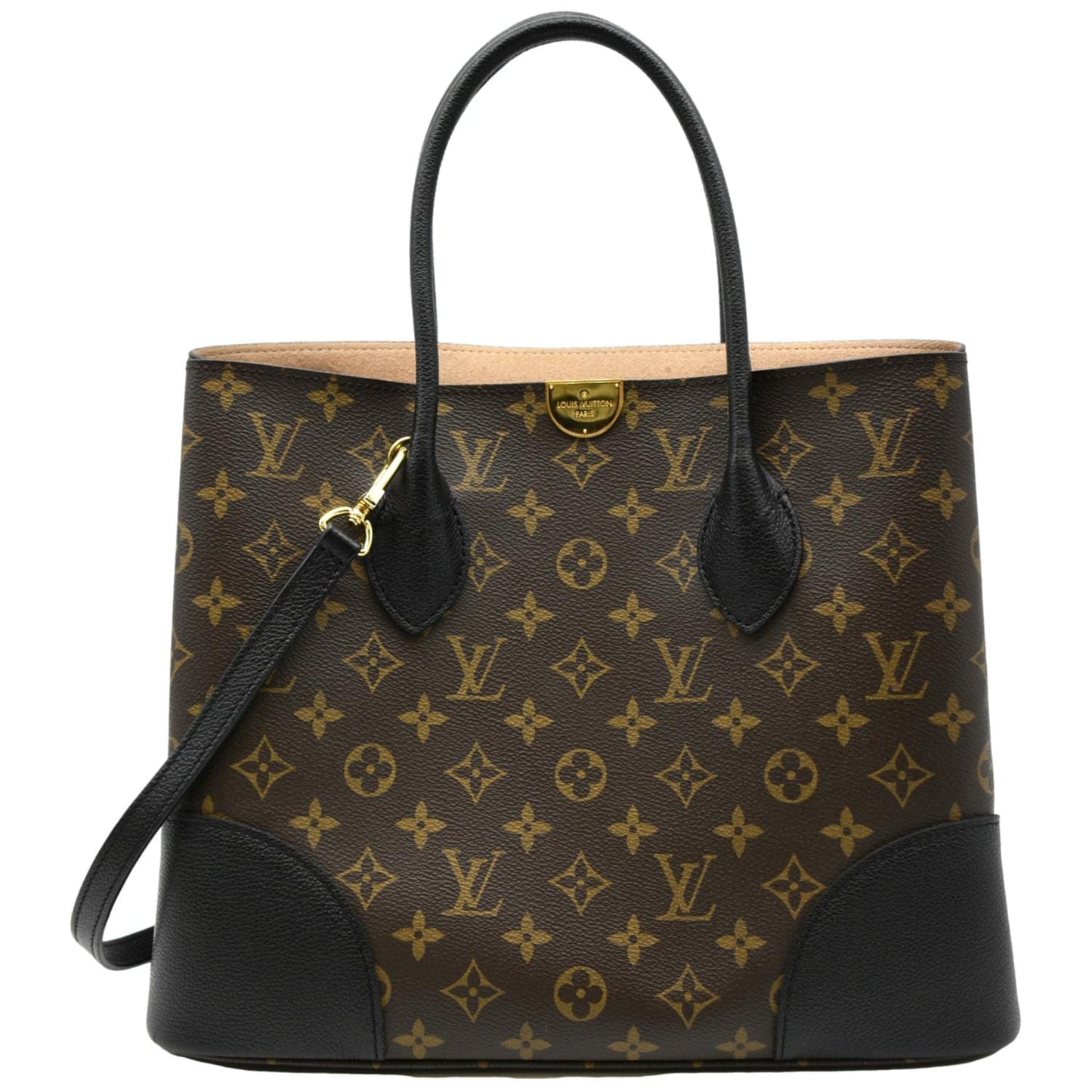 LOUIS VUITTON Flandrin Monogram Canvas Tote Shoulder Bag Brown
