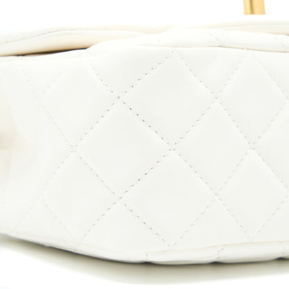 Chanel Pearl Crush Mini Square Flap Bag Lambskin White (Microchip)