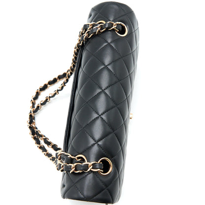 Chanel Medium Classic Flap Bag Lambskin Black R (Microchip)