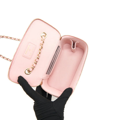 Chanel 22C Long Vanity with Chain Caviar Light Pink L