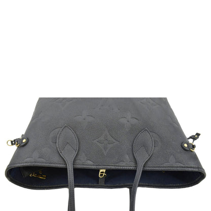 LOUIS VUITTON Neverfull MM Empreinte Leather Tote Shoulder Bag Black