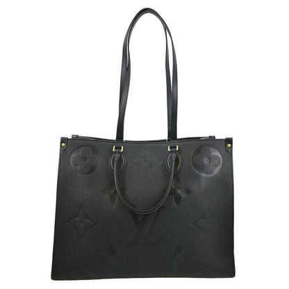 LOUIS VUITTON Onthego GM Monogram Empreinte Leather Tote Bag Black