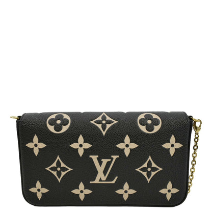 LOUIS VUITTON Felicie Pochette Monogram Empreinte Crossbody Bag Bicolor